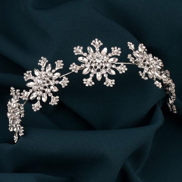 Rhinestones Snowflake Wedding Bride Hairband Crowns Headwear Styling Accessory For Bride Outdoor Indoor Ceremonies Event