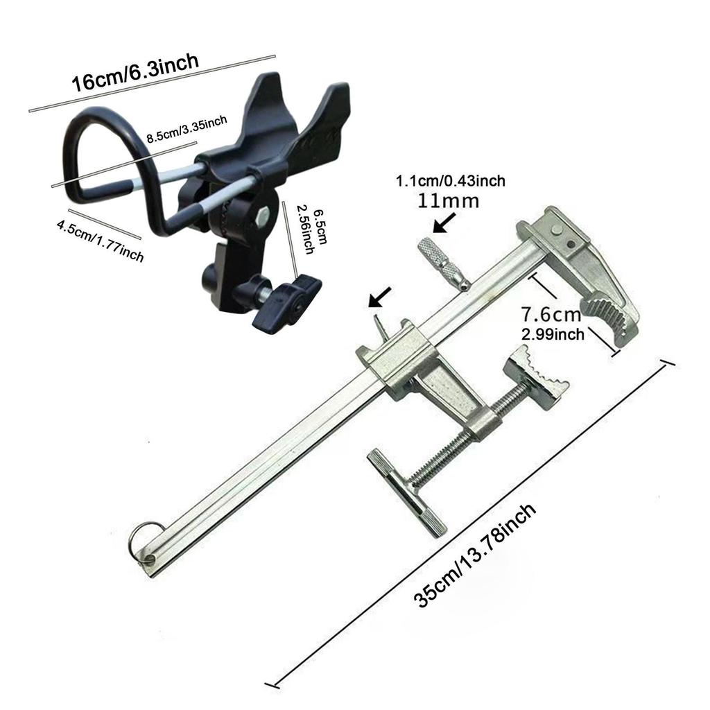 Clamp-on Rod Holder Rustproof Easy to Install Anti-scratch Rail Fishing Rod Bracket for Bridge Ship Enthusiast Boat Deck Kayak