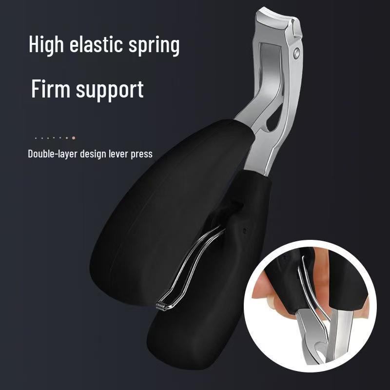 Anti-Splash Bent Head Nail Clippers: Large Opening for Thick, Hard Nails - Home Manicure Tool