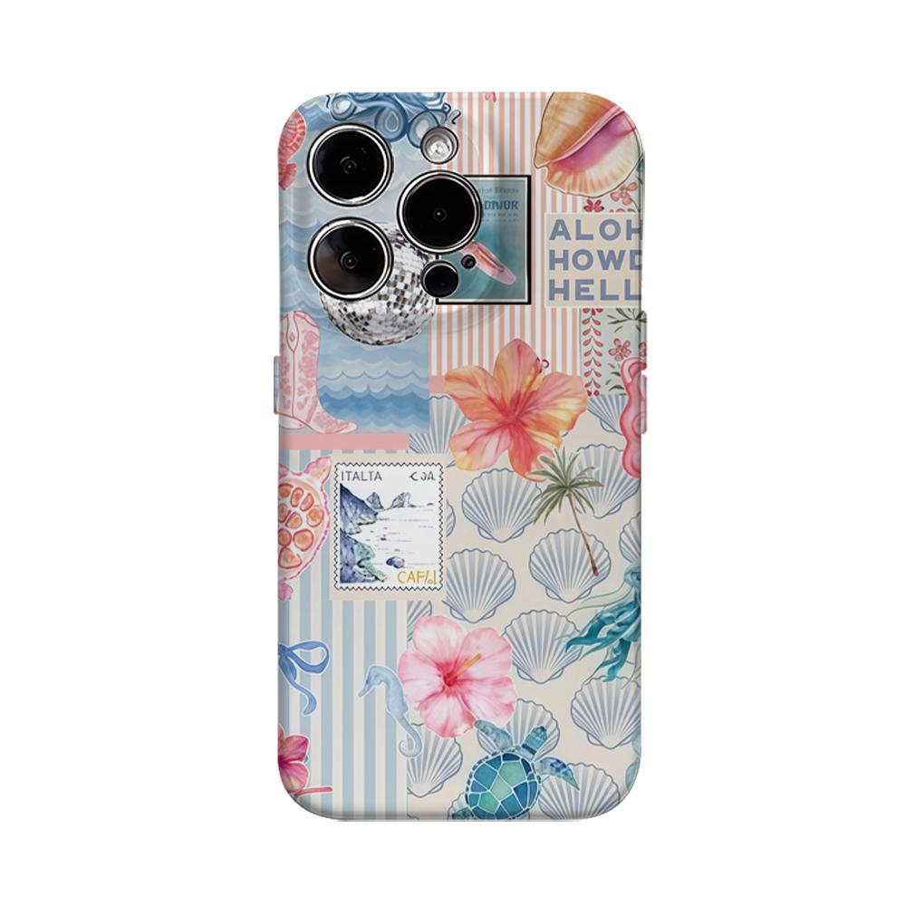 

Коллаж «Жизнь на побережье» Чехол для телефона для IPhone 16 15 14 13 12 11 X XS XR XSMAX 7 8 Pro Max Plus Двухслойная задняя крышка IPHONEXSMAX