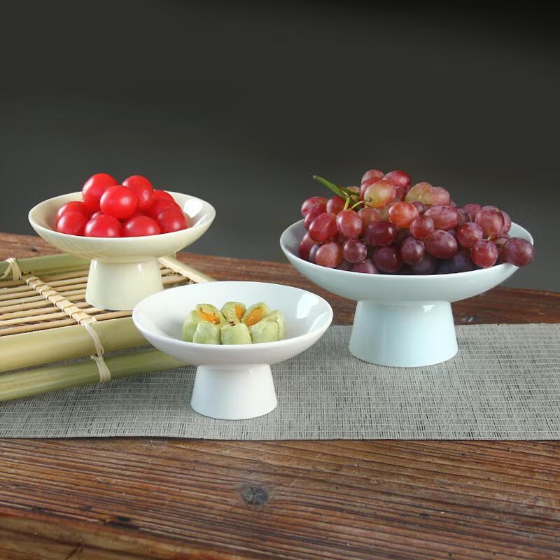 Retro Ceramic High-Foot Tea Snack Plate