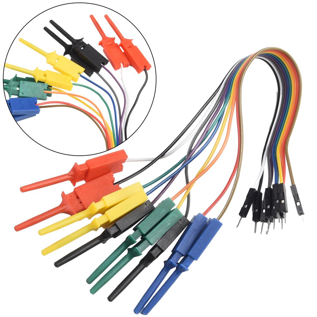 1 Pcs 25cm 10 Needle Hook Clamp Kit 5 Color Logic Analyzer Cable Clamp Probe Connecting Testing Instrument Parts