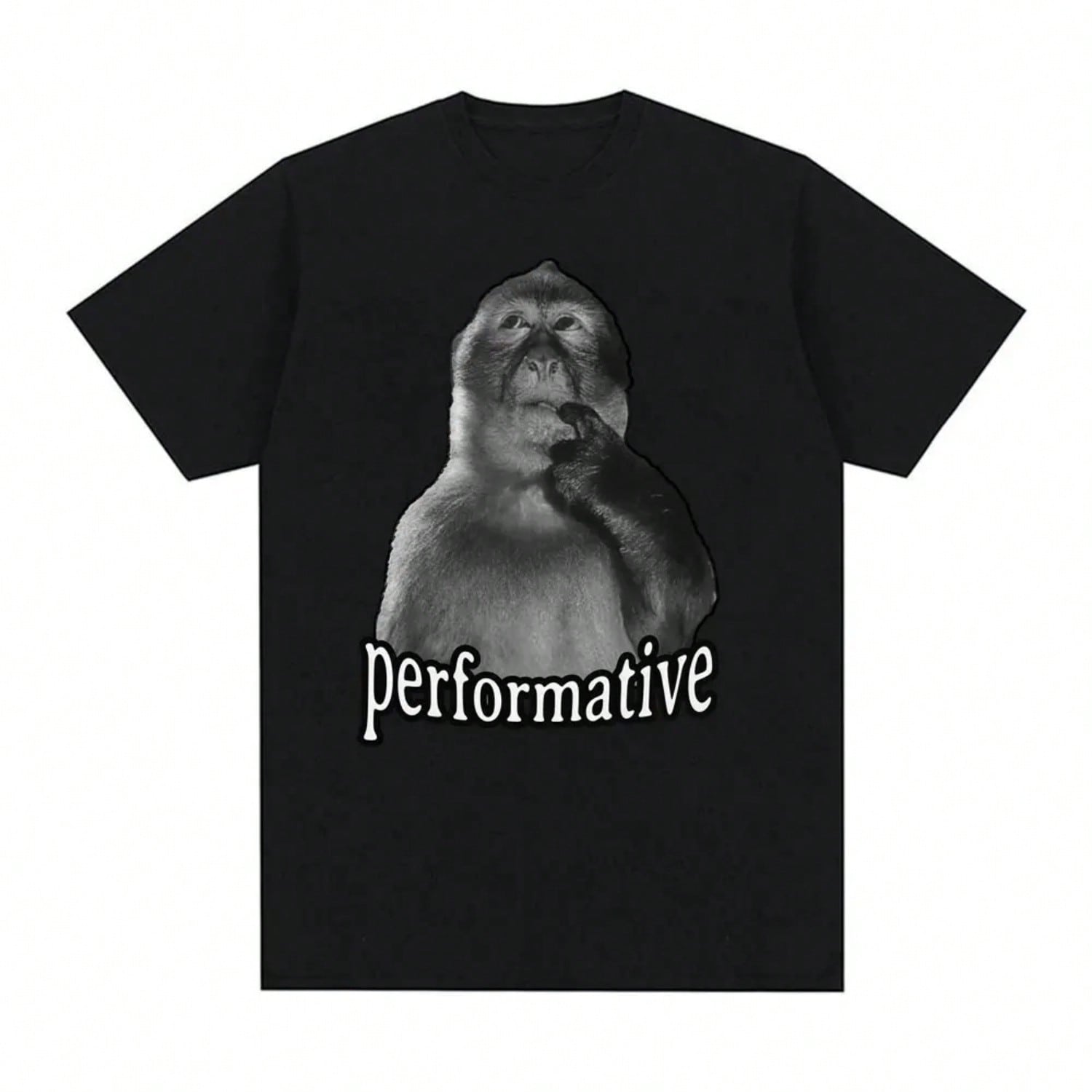 Funny Performative Meme Graphic T Shirt Clothing Fashion Humor Vintage T-Shirts Oversized 100_ Cotton T-Shirt Streetwear S разноцветный