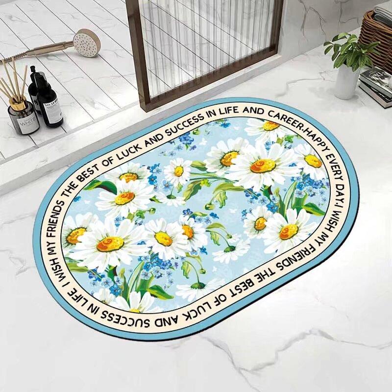 Bathroom Absorbent Floor Mat Soft Diatom Mud Toilet Door Small Carpet Door Mat Quick Drying Entry Floor Mat