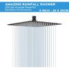8"/10"/12" Large Rainfall Black Shower Head 304 Stainless Steel Square Rain ShowerHead Full Body Coverage Shower Set