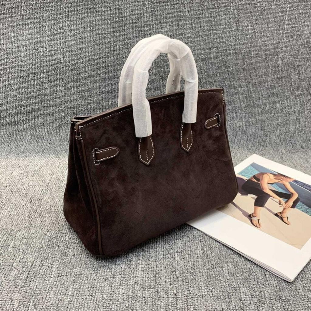 2025 New Leather Women's Bag, Anti-velvet Cowhide with Frosted Leather, Classic Fashion Platinum Bag, Portable Shoulder Oblique Span Bag