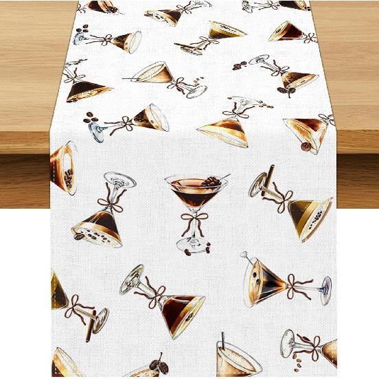 Espresso Martini Table Runner A Tini Bit Older Birthday Party Decoration Coffee Beans Cocktail Dining Room Home Kitchen Table Decor