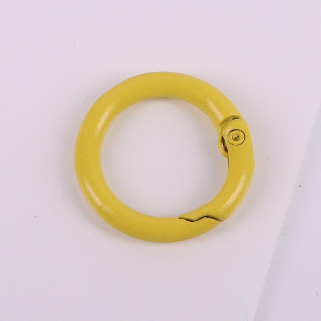 24mm Candy Color Round Metal Keychain - Handmade Spray Painted DIY Jewelry Accessory, Available In Multiple Colors