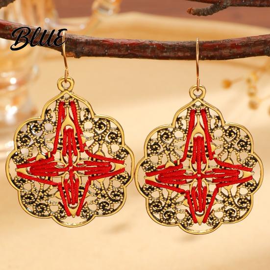 Beach Vacation Accessories 1 Pair Retro Style Bohemia Earrings Hand-Woven