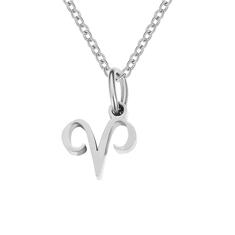 Sf. Colier cu Pandantiv Zodia Delan - Lanț Claviculă din Oțel Inoxidabil - Bijuterii Simple de Modă