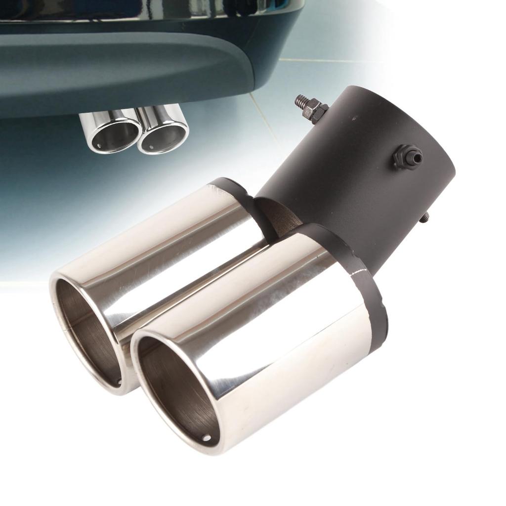 Muffler Cutter, Mini Car, Twin Exhaust Pipe, Qiilu Automotive Round Mouth Double Pipe Elbow
