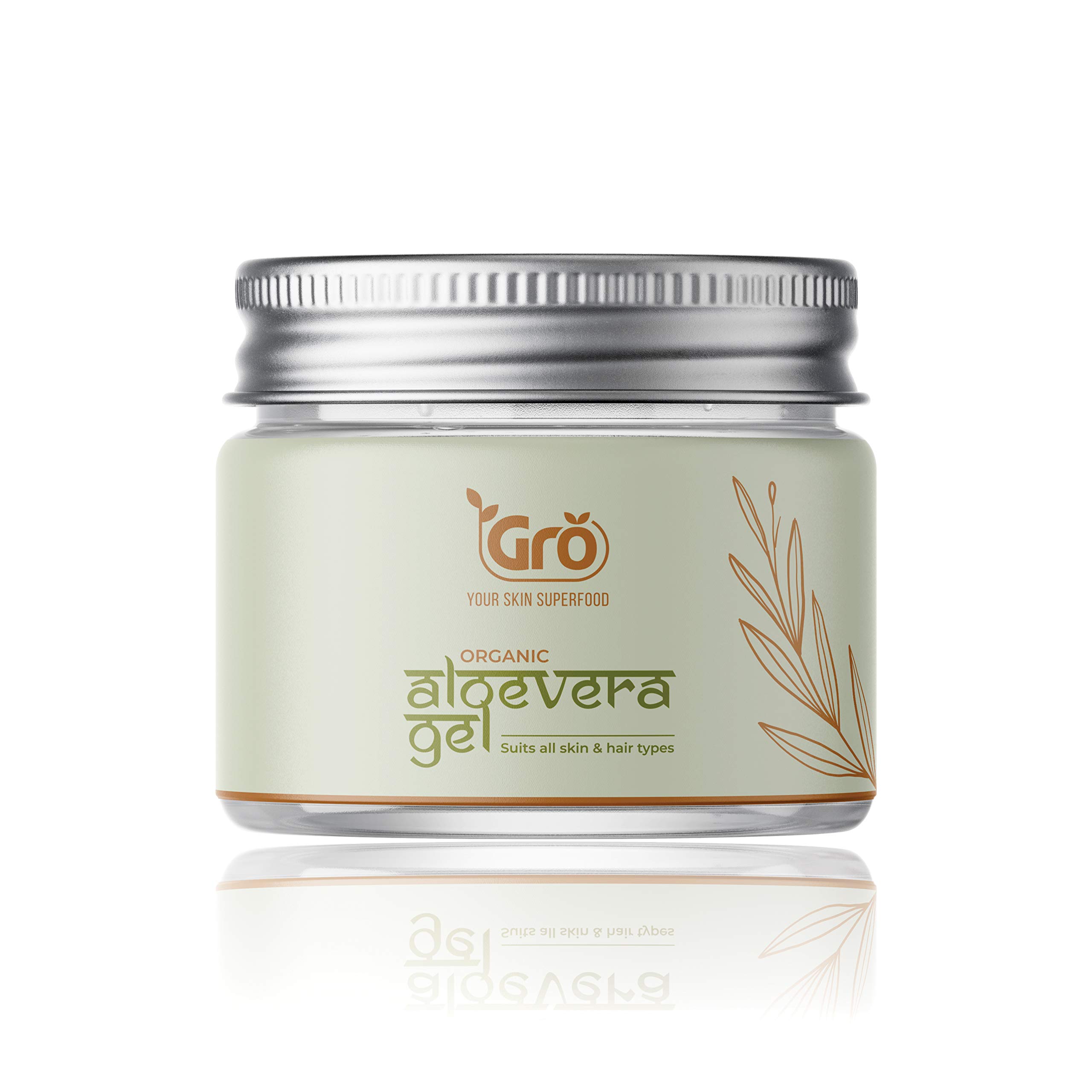 Gro Pure organic Aloe Vera gel, For All Skin & Hair Types Multi-Purpose Aloe Vera gel (Paraben Free) 200g