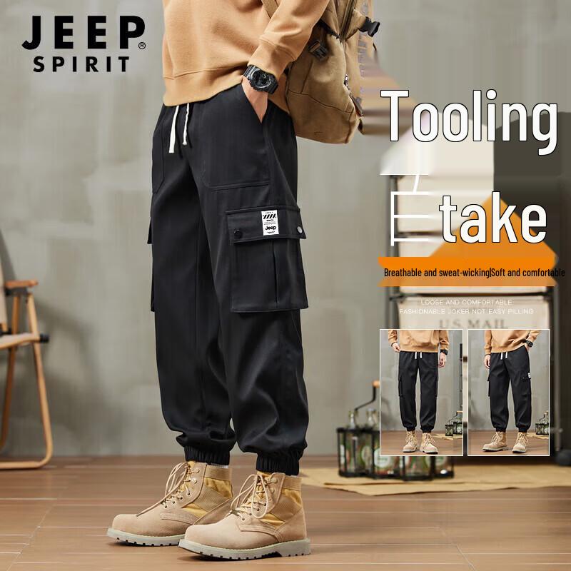 JEEP SPIRIT Men s Loose Straight Casual Cargo Pants M