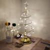 LED Crystal Christmas Tree Night Light - Elegant Iron Art Desk Lamp for Bedroom Ambiance