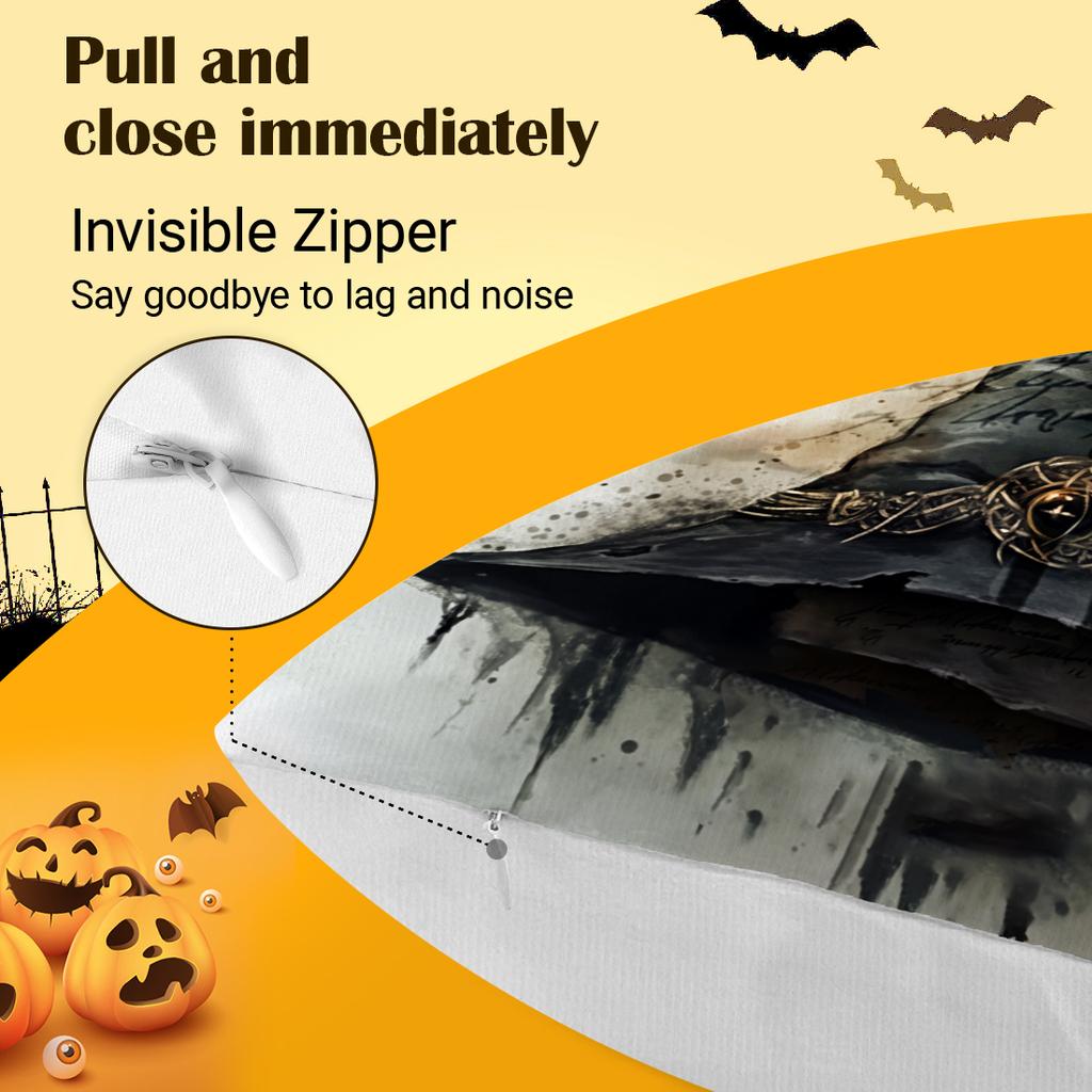 Retro Halloween Cushion Pillowcase Printed Polyester 45X45Cm Throw Pillowcover Decorative Sofa Cushion Pillowslip Home Decor