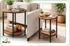 Round Nightstand Dark Brown Cabinet 45X45X62 And Handle