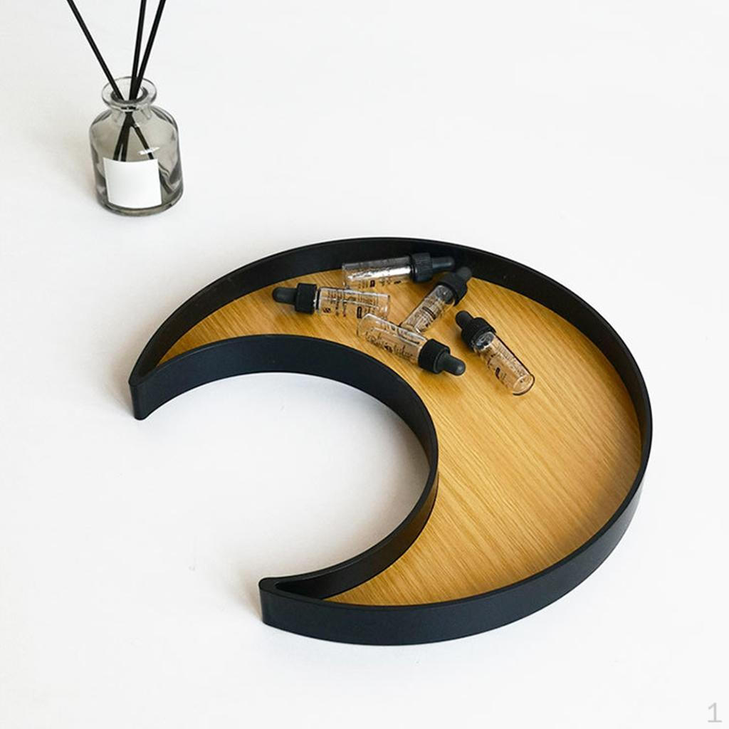 

Moon Tray for Crystals Stones - Crystal Display Decorative Stones, Jewelry, Essential Oil чорний