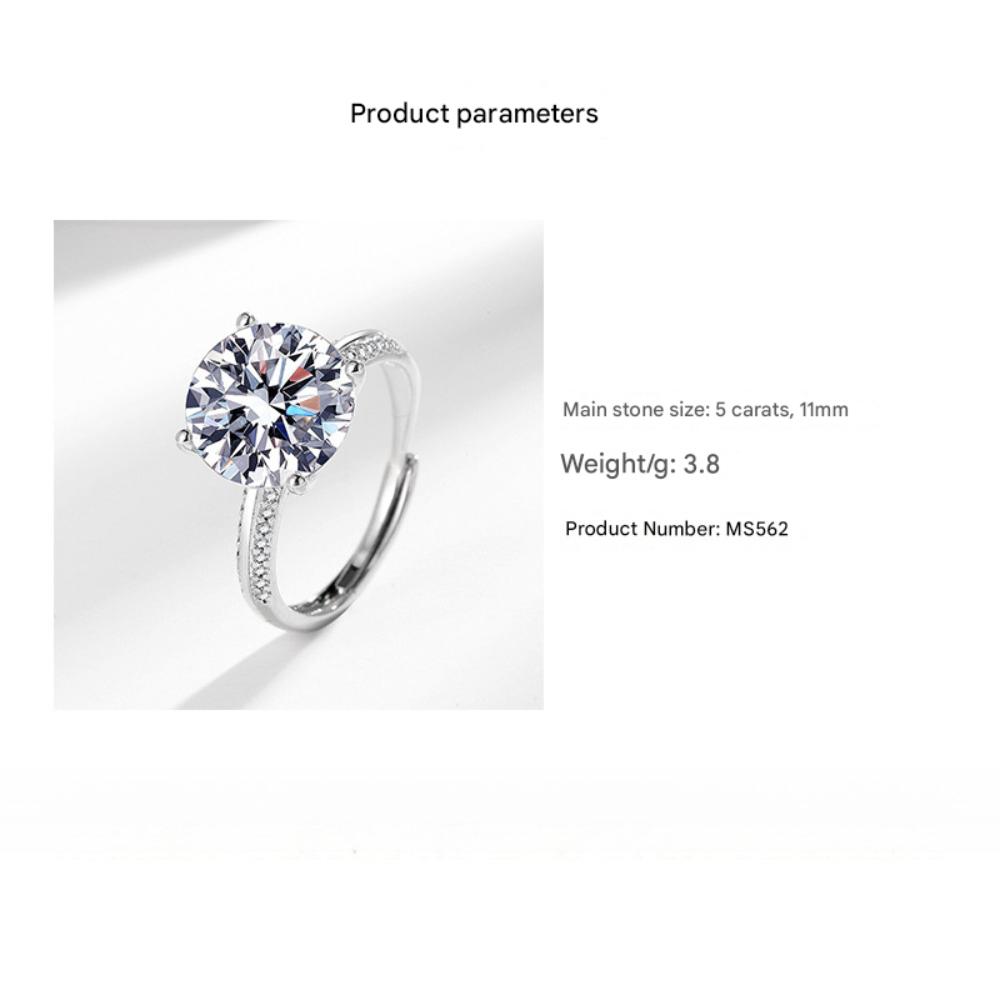 925 Sterling Silver Stylish Simple 5 Carat Eight Hearts Eight Arrows Zircon Ring Birthday Party Anniversary Gift