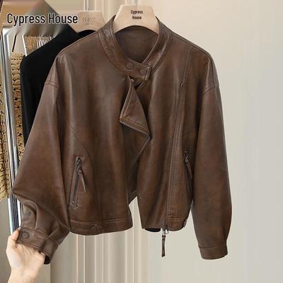 Women's Retro Moto Faux Leather Jacket