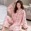Pajamas Women's Spring and Autumn 100% Pure Cotton Long-sleeved Thin 1011 New Spring and Summer High-end Loungewear Set