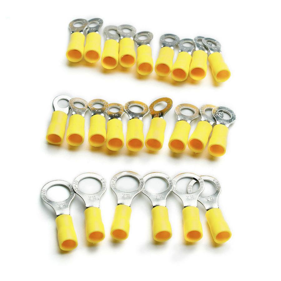 120 Pcs Insulated Ring Crimp Terminal Electrical Wiring Connectors Assorted Set
