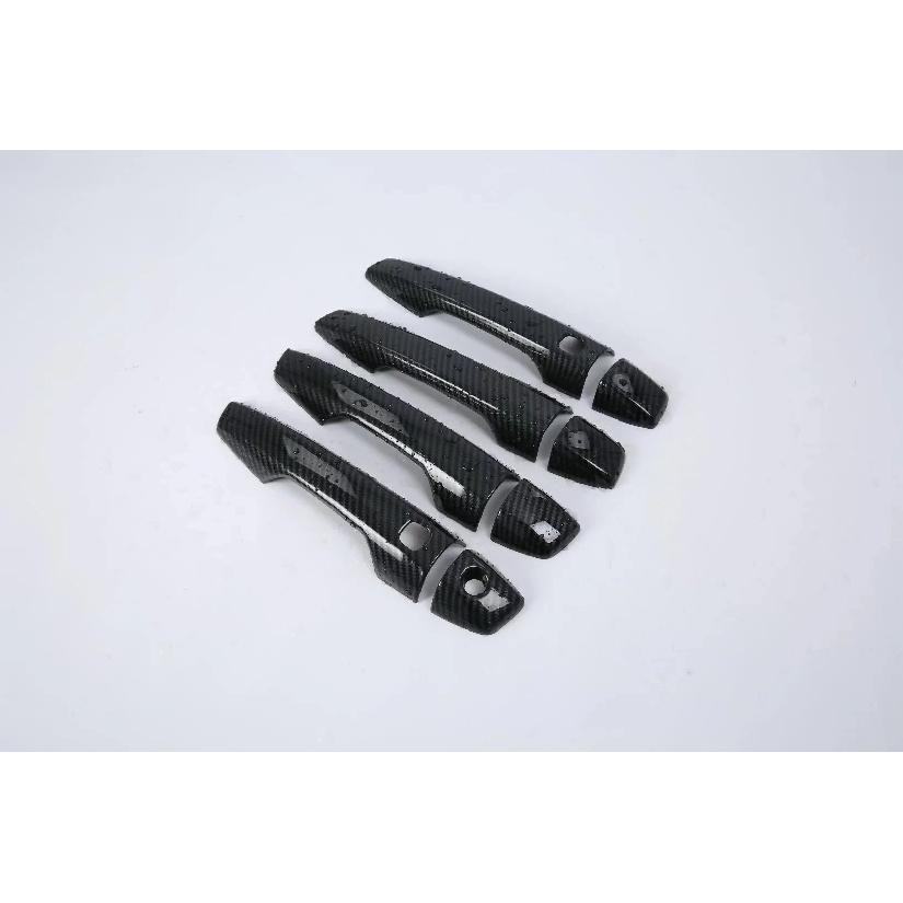 ABS Kohlefaser Schwarz Türgriffkappe Abdeckung Verkleidungen Aufkleber Für Mitsubishi Outlander PHEV LHD Oder RHD Autozubehör