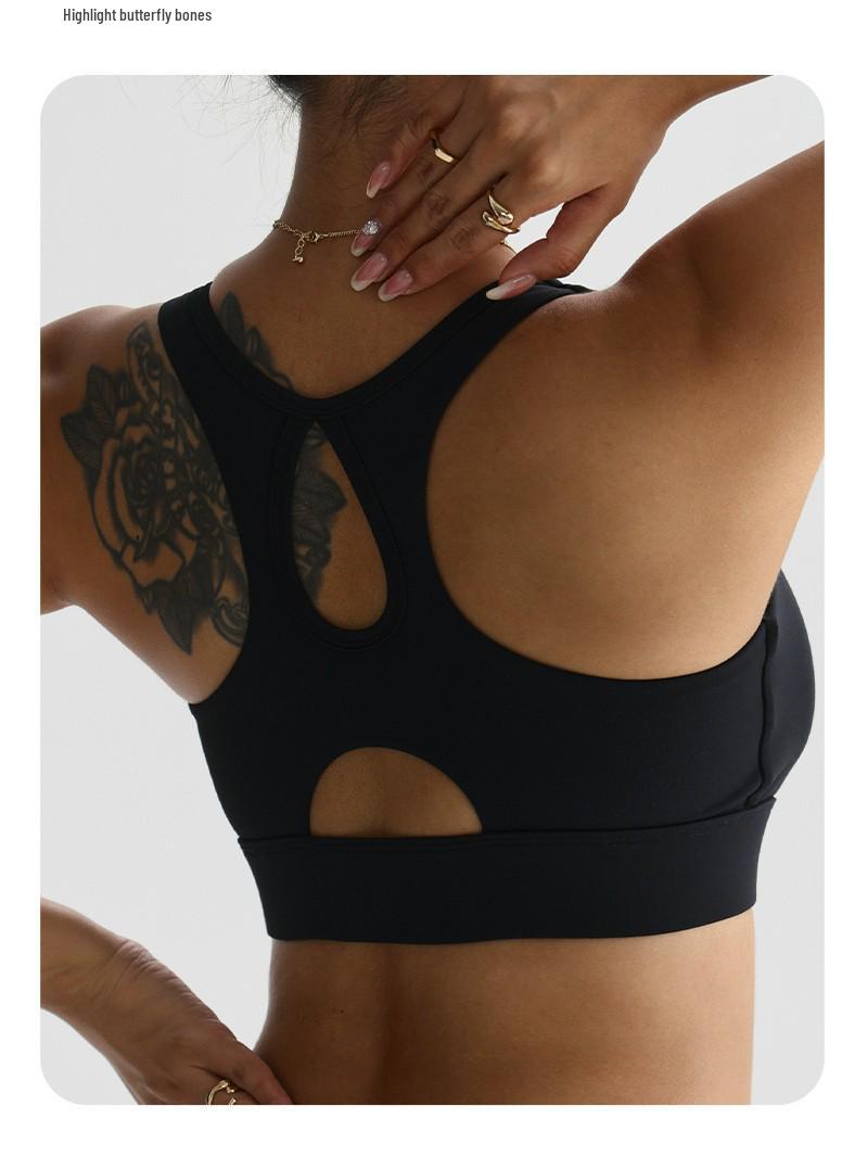 Women s High-Impact Shockproof Zipper Sports Bra with Fixed Cup Small