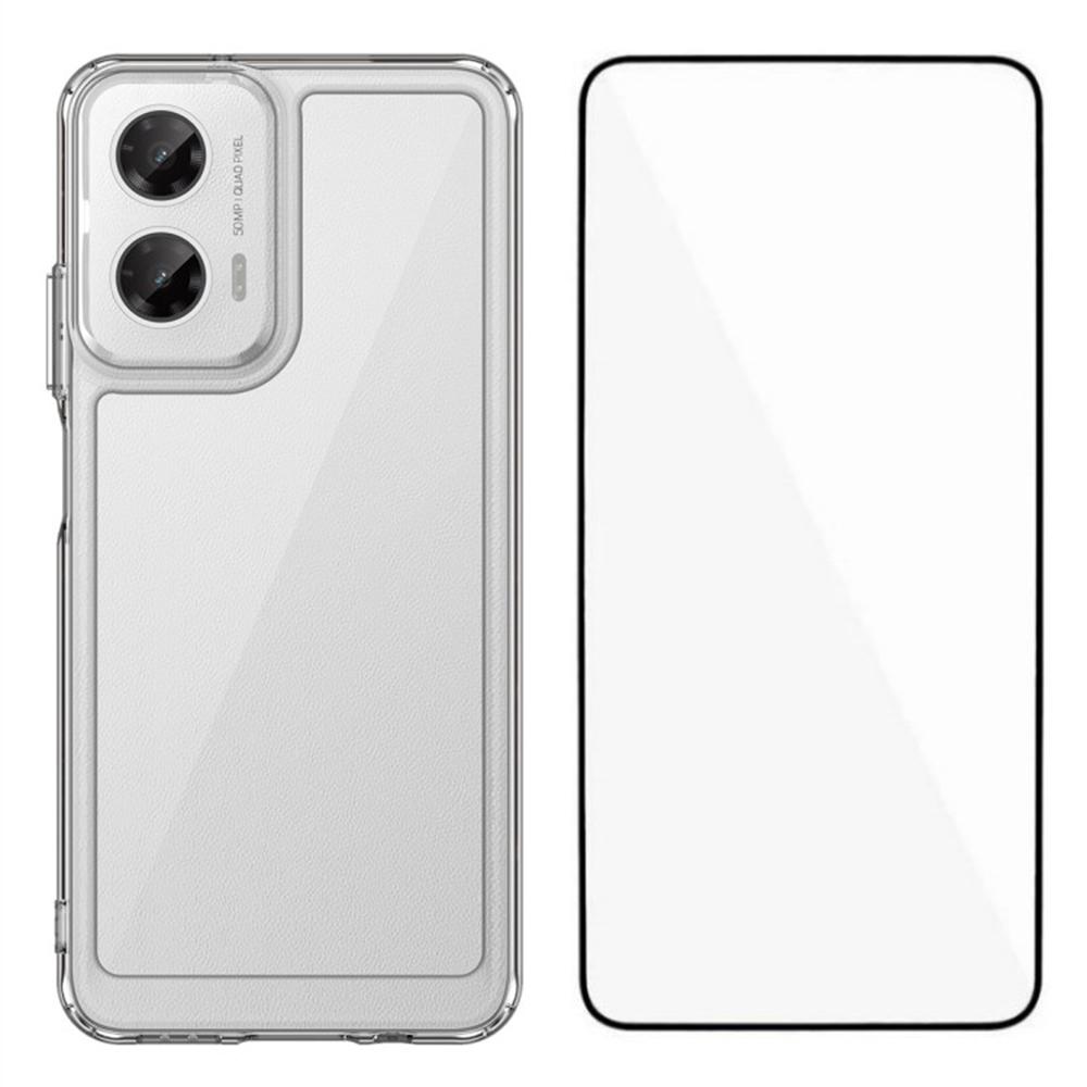 

Серія WANLONFENG MF для Motorola Moto G35 5G Чохол ТПУ + акрилова прозора кришка для телефону з плівкою із загартованого скла Style A