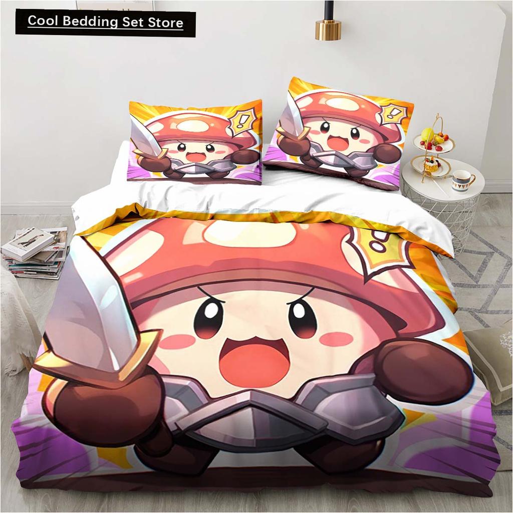 3D Tisk Anime Hra Legenda o Houbě Vzor Povlečení Sady Přikrývka Ložní Prádlo Dárek Twin Queen King Size Romantický Domácí Dárek