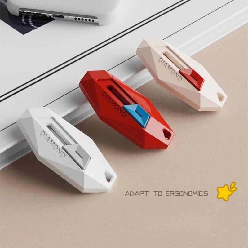 Magnetic Box Opener Cutter Safety Round Head Letter Envelope Opener Portable Unpacking Tool with Automatic Rebound Design