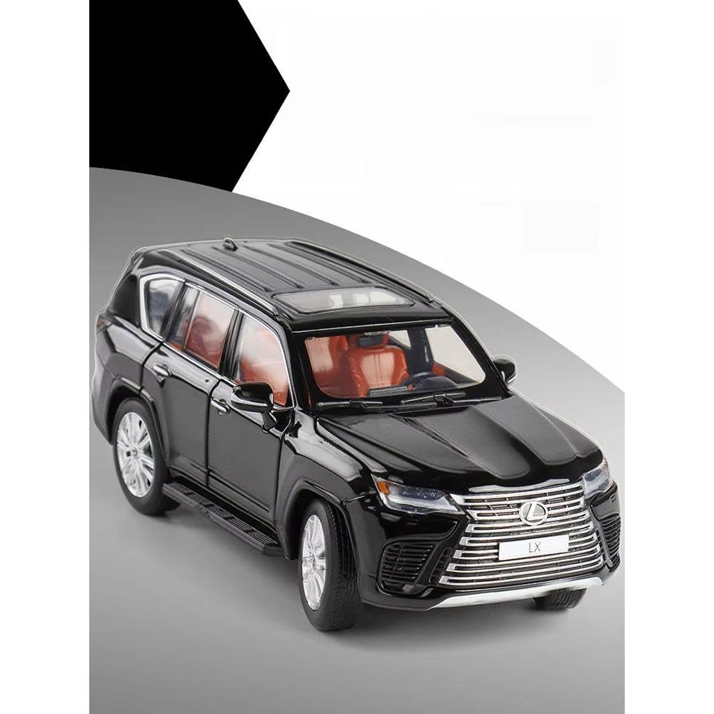 Jucărie mașină sport SUV Lexus LX600 1/32 1:32 JKM Model miniatural turnat sub presiune Vehicul iluminabil Roți fără roți Cadou pentru băieți și copii