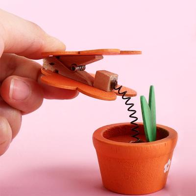 Stander Desktop Crafts Office Supplies Desk Ornaments Flower Note Holder Desk Memo Holder Potted Photo Folder Photo Card Holder