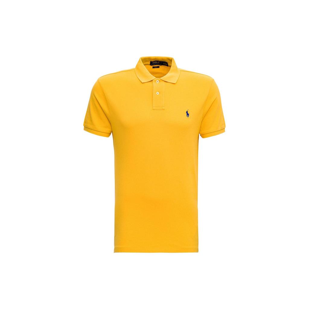 Polo Ralph Lauren Logo Ensfarget Kortermet Poloskjorte Herre topper Gul 710536856-297