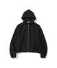Erer Men Oversized Sweat Hoodie Zip-Up Black