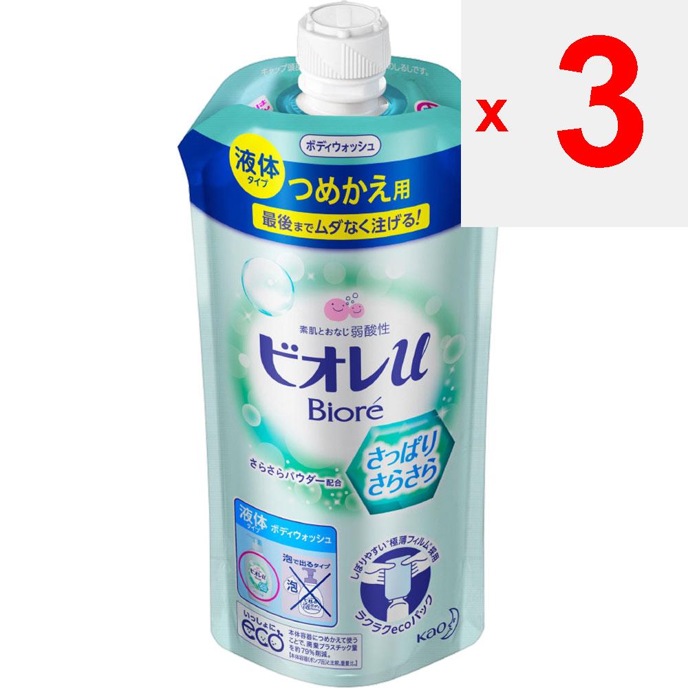 KAO Biore U Biore-u Sansara Sarasara Refill 340mL General Purpose (Biore II) Body Soap Apply an Appropriate Amount To a Damp Towel or Sponge, Lather a