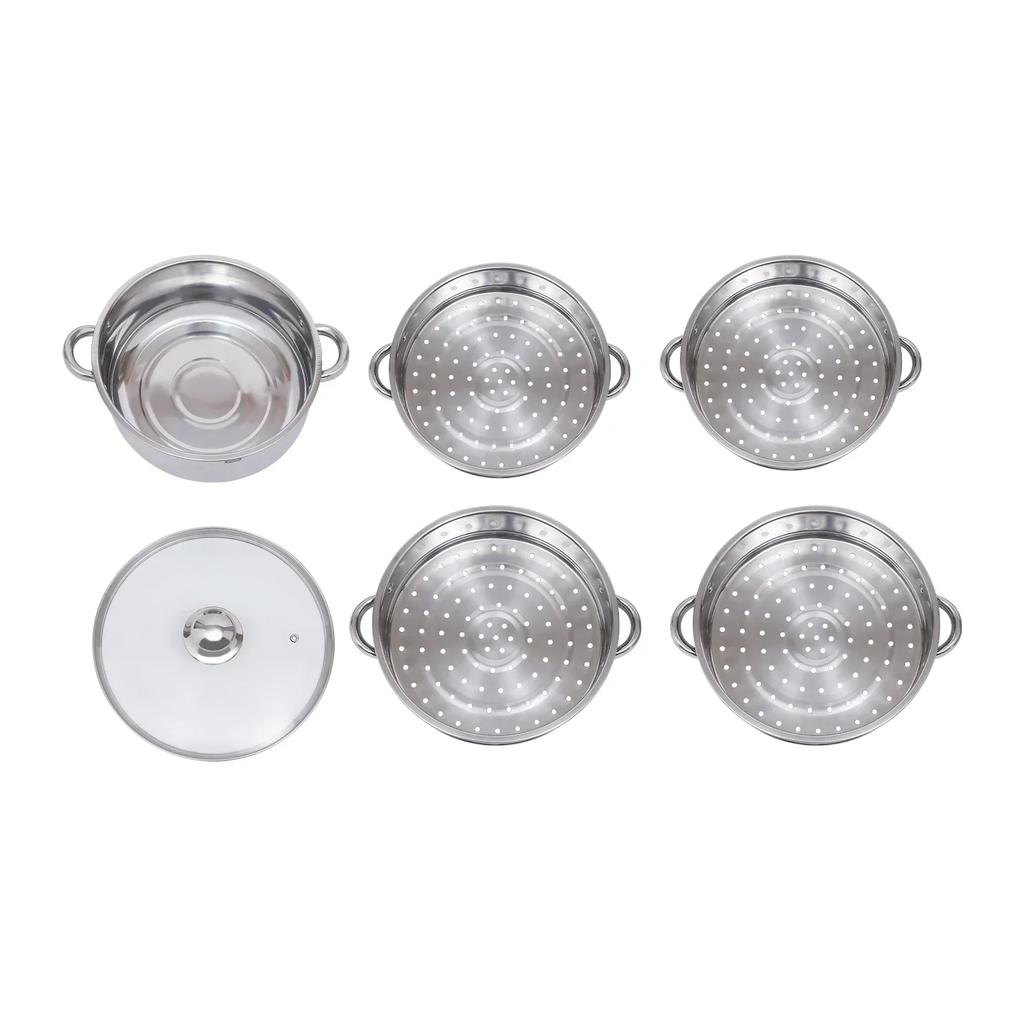 5-layer Stainless Steel Steamer Pot Multipurpose Steam Healthy Cooking Durable 304 Food Grade Steel for Meal Prep Steaming