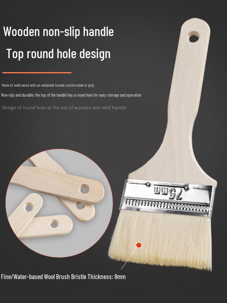 Soft Bristle Brush: Wooden Handle for BBQ, Baking, and Painting