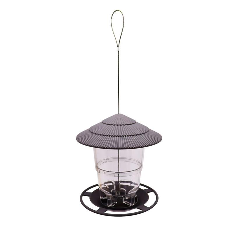 AEE4-Wild Bird Feeder, Outside Squirrel Proof Bird Feeder, Hanging Wild Bird Feeder With Round Shaped Roof