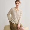 Women's 100% Pure Cashmere Round Neck Knit Cardigan - Loose, Versatile, Solid Color, Long Sleeve, Warm Autumn/Winter Outerwear