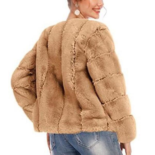 Fashion Women's Winter Luxury Faux Fur Coat Elegant Furry Thick Warm Jacket Fake Fur Party Cardigan Coat