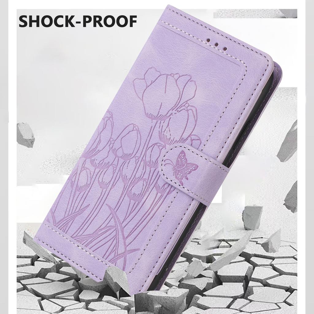 Husă din piele lalea pentru Xiaomi Redmi Note 14 Pro+ 5G, husă de telefon cu 5 sloturi pentru carduri, portofel