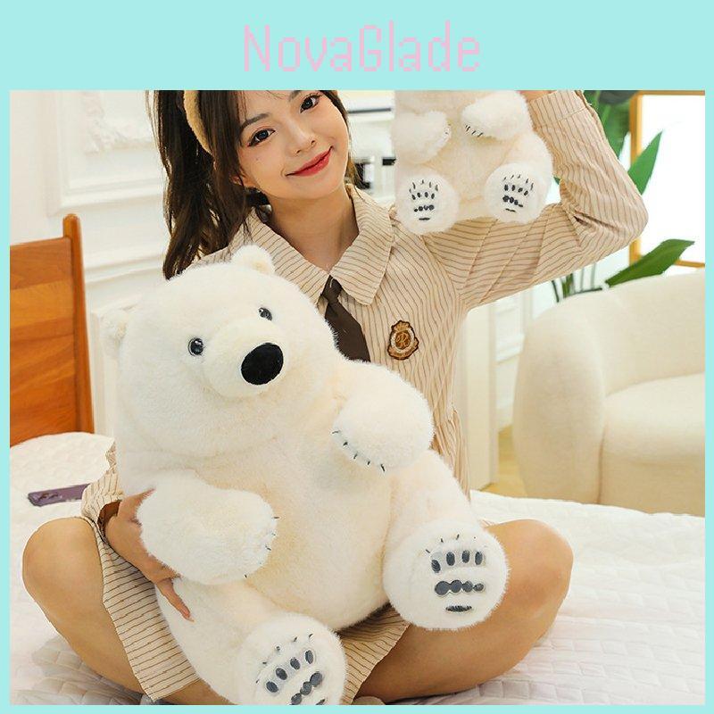 Charming Arctic Bear Plush Toy Cute Stuffed Animal For Kids Cozy Decorative Cushion