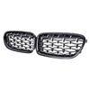 Silver Diamonds Style Upper Racing Grilles For BMW 5-Series F10  F18 2010-2017  Front Bumper Dual Slats Grills