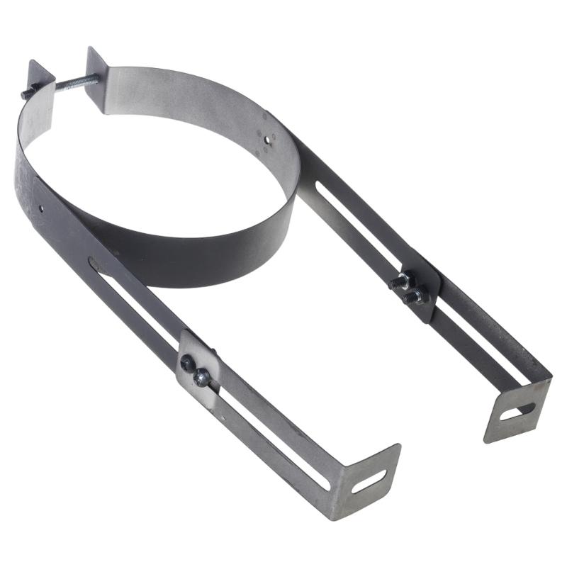 Portable Chimney Pipe Clamps Adjustable Sturdy Stainless Steel Holders for Wall Support Diameter 150 Mm Designs