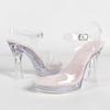 Pesstwei Big Size 43 CRYSTAL PVC Transparent High Heels Women Sandals Fashion Chunky Platform Buckle Strap Shoes