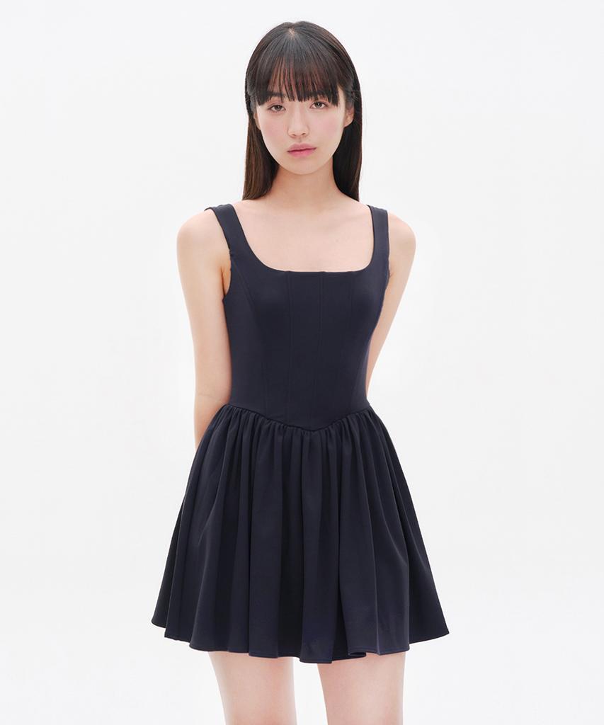 YOUHEE Basic Corset Dress Black