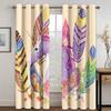 Akvarelový Vzor Peří Okenní Závěsy pro Dekor Obývacího Pokoje Ložnice Kuchyňská Okenní Závěsa