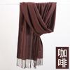 Autumn and winter new cashmere scarf women's thickened fringed warm pulled solid color bright red scarf shawl