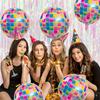 6-Pack Rainbow Disco Balloons, Disco Foil Balloons, Suitable for Birthday Parties, Disco-Themed Party Decorations