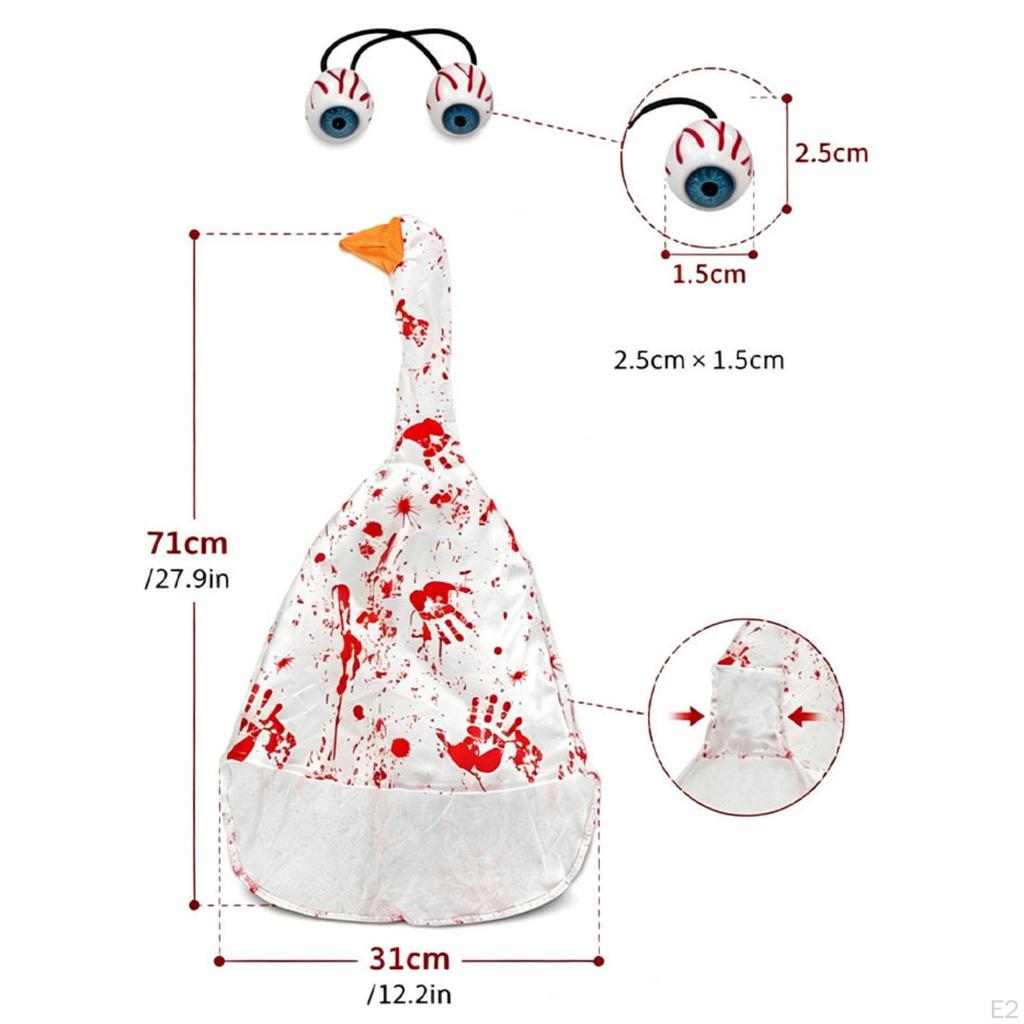 Porch Goose Outfit for 23 inch Lawn Statue Soft Clothing Holiday Decor with Bulging Eye Headpiece
